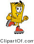 Illustration of a Cartoon Admission Ticket Mascot Roller Blading on Inline Skates by Mascot Junction