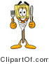 Illustration of a Cartoon Broom Mascot Holding a Knife and Fork by Mascot Junction