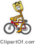 Illustration of a Cartoon Broom Mascot Riding a Bicycle by Mascot Junction