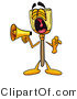 Illustration of a Cartoon Broom Mascot Screaming into a Megaphone by Mascot Junction