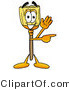 Illustration of a Cartoon Broom Mascot Waving and Pointing by Mascot Junction