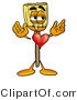 Illustration of a Cartoon Broom Mascot with His Heart Beating out of His Chest by Mascot Junction