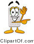 Illustration of a Cartoon Calculator Mascot Waving and Pointing by Mascot Junction