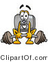 Illustration of a Cartoon Camera Mascot Lifting a Heavy Barbell by Mascot Junction