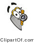 Illustration of a Cartoon Camera Mascot Peeking Around a Corner by Mascot Junction