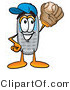 Illustration of a Cartoon Cellphone Mascot Catching a Baseball with a Glove by Mascot Junction