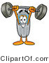 Illustration of a Cartoon Cellphone Mascot Holding a Heavy Barbell Above His Head by Mascot Junction