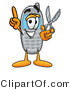 Illustration of a Cartoon Cellphone Mascot Holding a Pair of Scissors by Mascot Junction