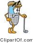 Illustration of a Cartoon Cellphone Mascot Leaning on a Golf Club While Golfing by Mascot Junction