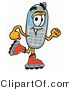 Illustration of a Cartoon Cellphone Mascot Roller Blading on Inline Skates by Mascot Junction