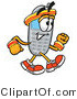 Illustration of a Cartoon Cellphone Mascot Speed Walking or Jogging by Mascot Junction