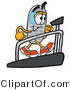 Illustration of a Cartoon Cellphone Mascot Walking on a Treadmill in a Fitness Gym by Mascot Junction