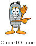 Illustration of a Cartoon Cellphone Mascot Waving from Inside a Computer Screen by Mascot Junction