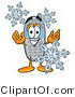 Illustration of a Cartoon Cellphone Mascot with Three Snowflakes in Winter by Mascot Junction