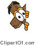 Illustration of a Cartoon Christian Cross Mascot Peeking Around a Corner by Mascot Junction