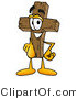 Illustration of a Cartoon Christian Cross Mascot Pointing at the Viewer by Mascot Junction