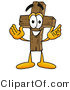 Illustration of a Cartoon Christian Cross Mascot with Welcoming Open Arms by Mascot Junction