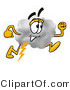 Illustration of a Cartoon Cloud Mascot Running by Mascot Junction