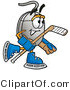 Illustration of a Cartoon Computer Mouse Mascot Playing Ice Hockey by Mascot Junction