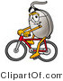 Illustration of a Cartoon Computer Mouse Mascot Riding a Bicycle by Mascot Junction