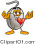 Illustration of a Cartoon Computer Mouse Mascot with His Heart Beating out of His Chest by Mascot Junction