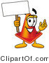 Illustration of a Cartoon Construction Safety Cone Mascot Holding a Blank Sign by Mascot Junction