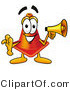 Illustration of a Cartoon Construction Safety Cone Mascot Holding a Megaphone by Mascot Junction