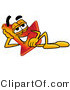 Illustration of a Cartoon Construction Safety Cone Mascot Reclining and Resting His Head on His Hand by Mascot Junction