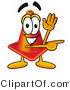 Illustration of a Cartoon Construction Safety Cone Mascot Waving and Pointing by Mascot Junction