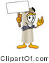 Illustration of a Cartoon Diploma Mascot Holding a Blank Sign by Mascot Junction