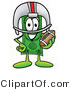 Illustration of a Cartoon Dollar Bill Mascot in a Helmet, Holding a Football by Mascot Junction