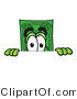 Illustration of a Cartoon Dollar Bill Mascot Peeking over a Surface by Mascot Junction