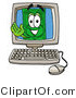 Illustration of a Cartoon Dollar Bill Mascot Waving from Inside a Computer Screen by Mascot Junction
