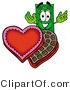 Illustration of a Cartoon Dollar Bill Mascot with an Open Box of Valentines Day Chocolate Candies by Mascot Junction