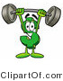 Illustration of a Cartoon Dollar Sign Mascot Holding a Heavy Barbell Above His Head by Mascot Junction