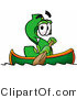 Illustration of a Cartoon Dollar Sign Mascot Rowing a Boat by Mascot Junction