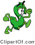 Illustration of a Cartoon Dollar Sign Mascot Running by Mascot Junction