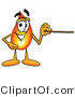 Illustration of a Cartoon Fire Droplet Mascot Holding a Pointer Stick by Mascot Junction