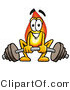 Illustration of a Cartoon Fire Droplet Mascot Lifting a Heavy Barbell by Mascot Junction