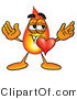 Illustration of a Cartoon Fire Droplet Mascot with His Heart Beating out of His Chest by Mascot Junction