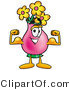 Illustration of a Cartoon Flowers Mascot Flexing His Arm Muscles by Mascot Junction