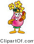 Illustration of a Cartoon Flowers Mascot Holding a Telephone by Mascot Junction