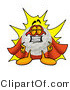 Illustration of a Cartoon Golf Ball Mascot Dressed As a Super Hero by Mascot Junction