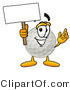 Illustration of a Cartoon Golf Ball Mascot Holding a Blank Sign by Mascot Junction