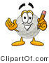 Illustration of a Cartoon Golf Ball Mascot Holding a Pencil by Mascot Junction