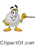 Illustration of a Cartoon Golf Ball Mascot Holding a Pointer Stick by Mascot Junction