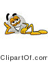 Illustration of a Cartoon Golf Ball Mascot Reclining and Resting His Head on His Hand by Mascot Junction