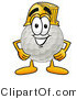 Illustration of a Cartoon Golf Ball Mascot Wearing a Helmet by Mascot Junction