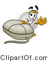 Illustration of a Cartoon Golf Ball Mascot with a Computer Mouse by Mascot Junction