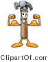 Illustration of a Cartoon Hammer Mascot Flexing His Arm Muscles by Mascot Junction